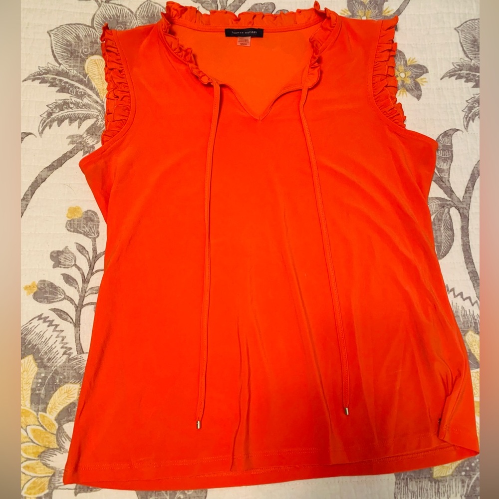 Bright orange Tommy Hilfiger cool material top